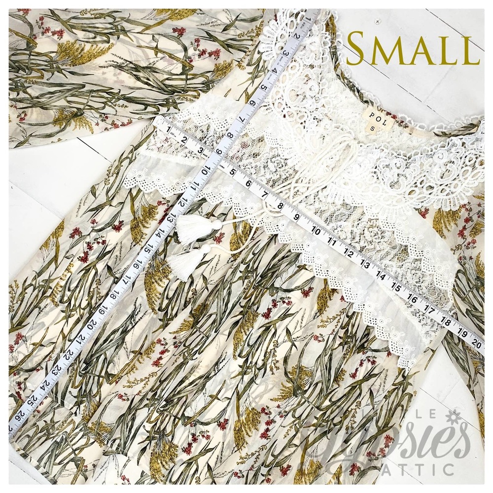 POL Babydoll Autumn Flowers and Lace Top - Picture 9 of 12